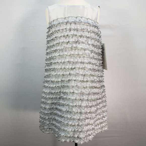 US ANGELS SLEEVELESS RUFFLED ORGANZA DRESS - Picture 2 of 4